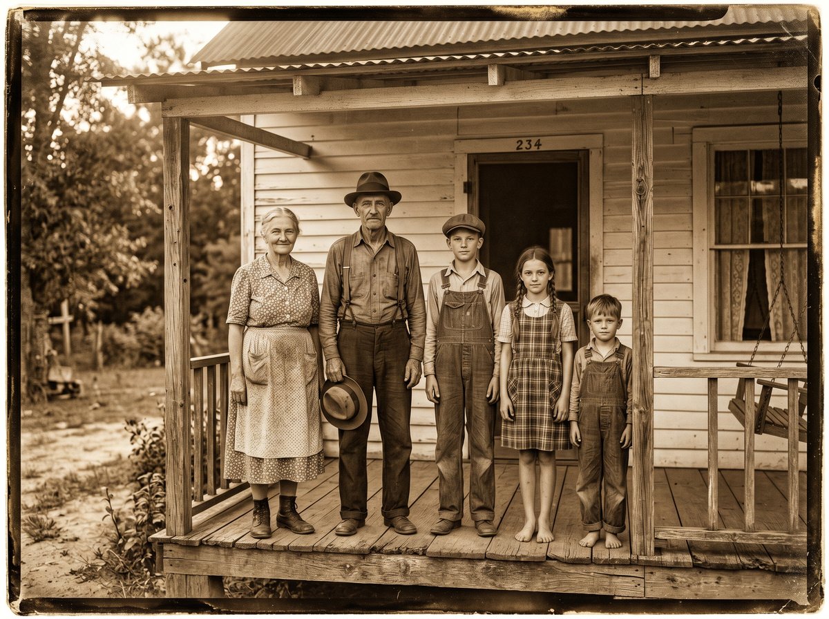 The Calloway family on their porch in Savannah, circa 1925