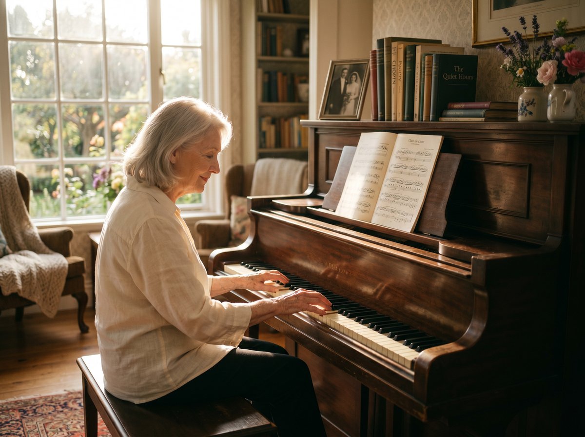Eleanor at the piano, late 1940s