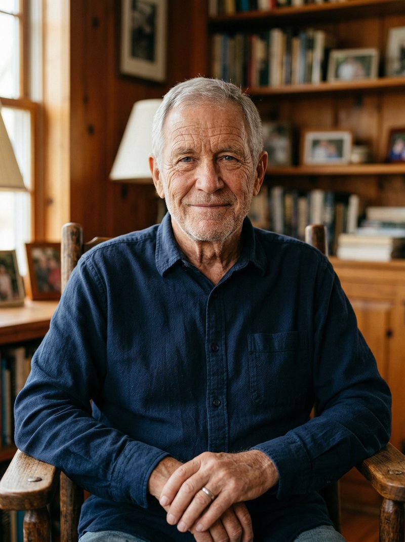 Bobby Mitchell, civilian portrait in his library