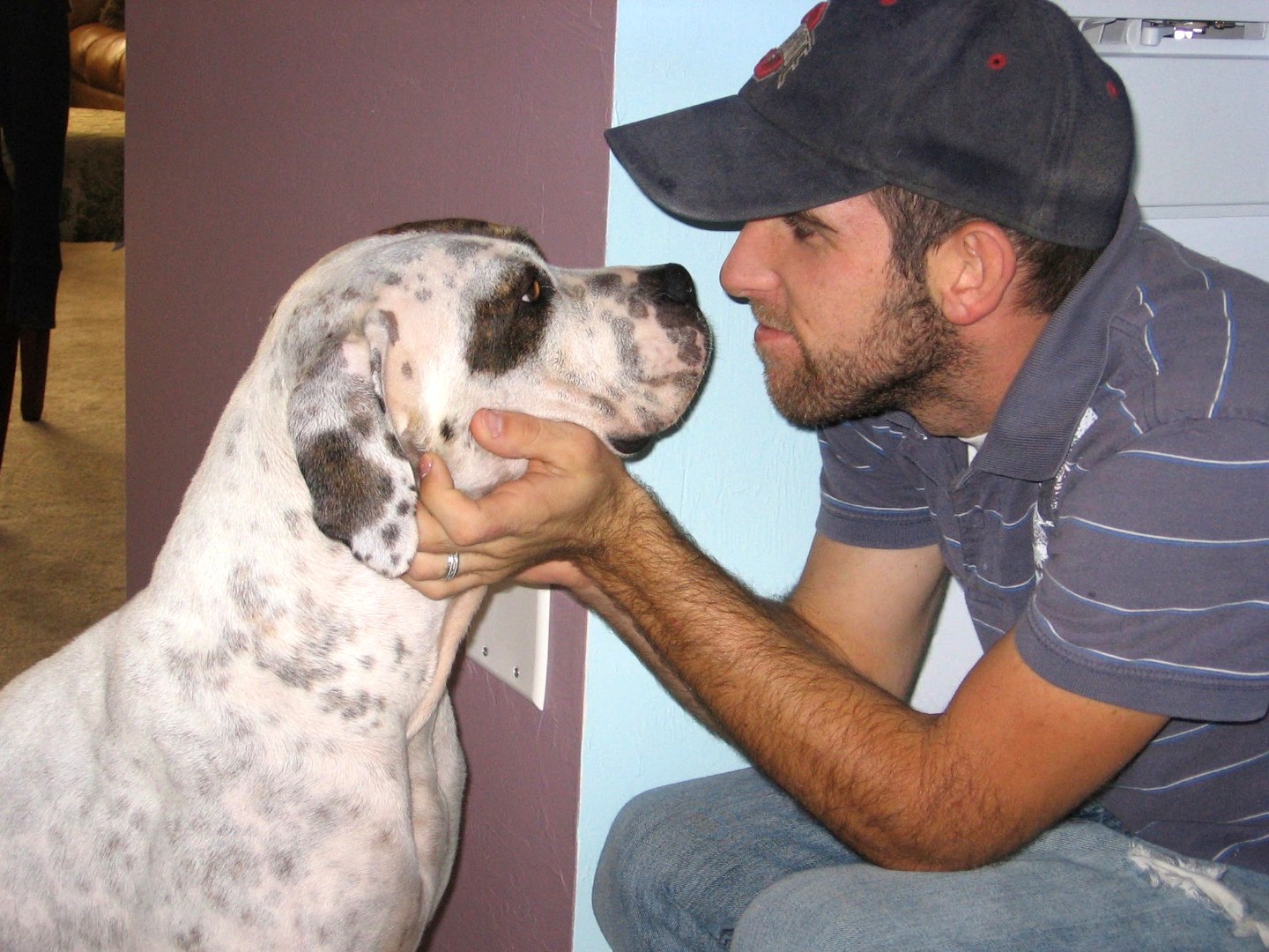 Face to face.